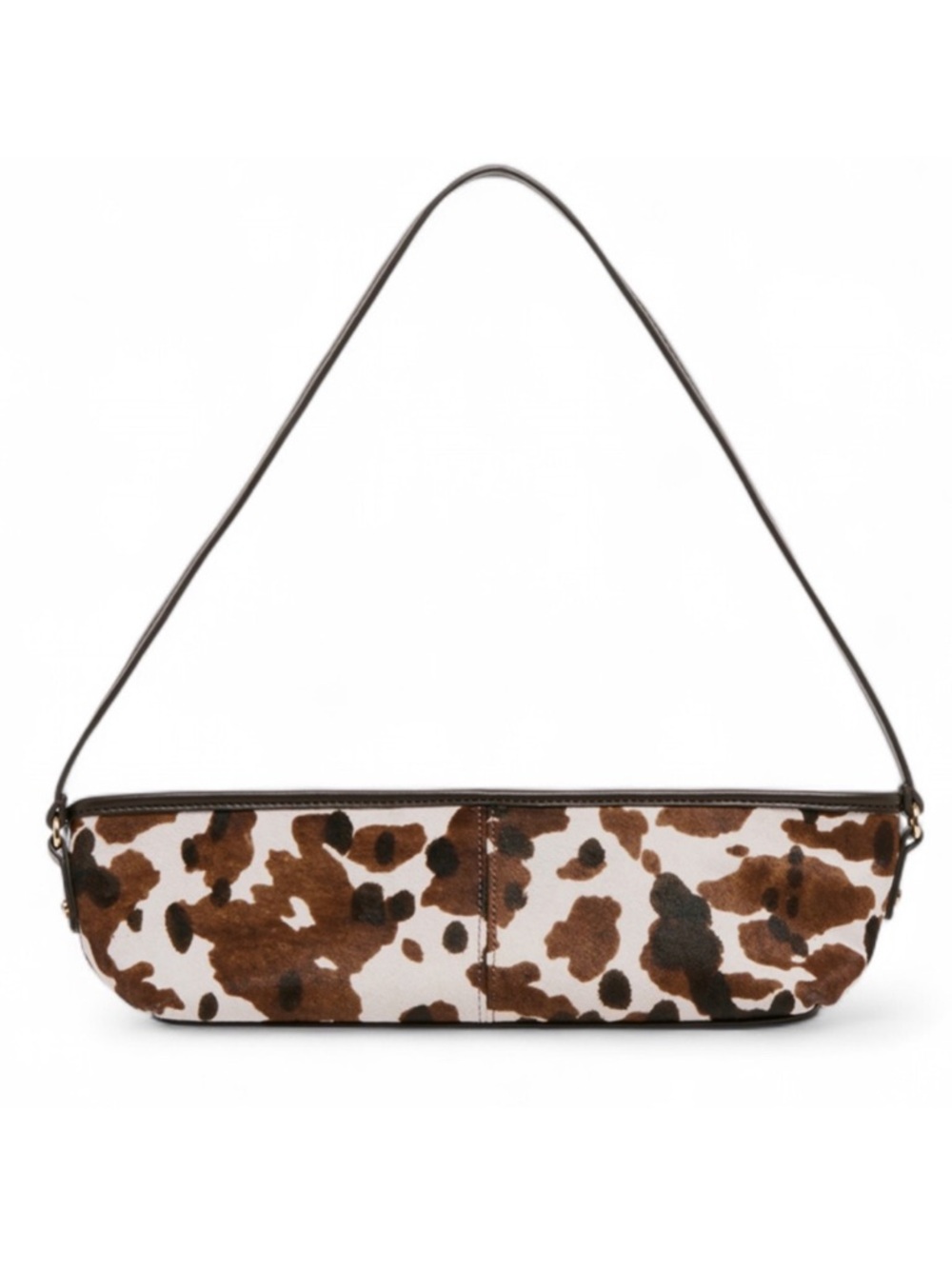 Cow Print Calf Hair Leather Savaii Baguette Shoulder Bag NWT
